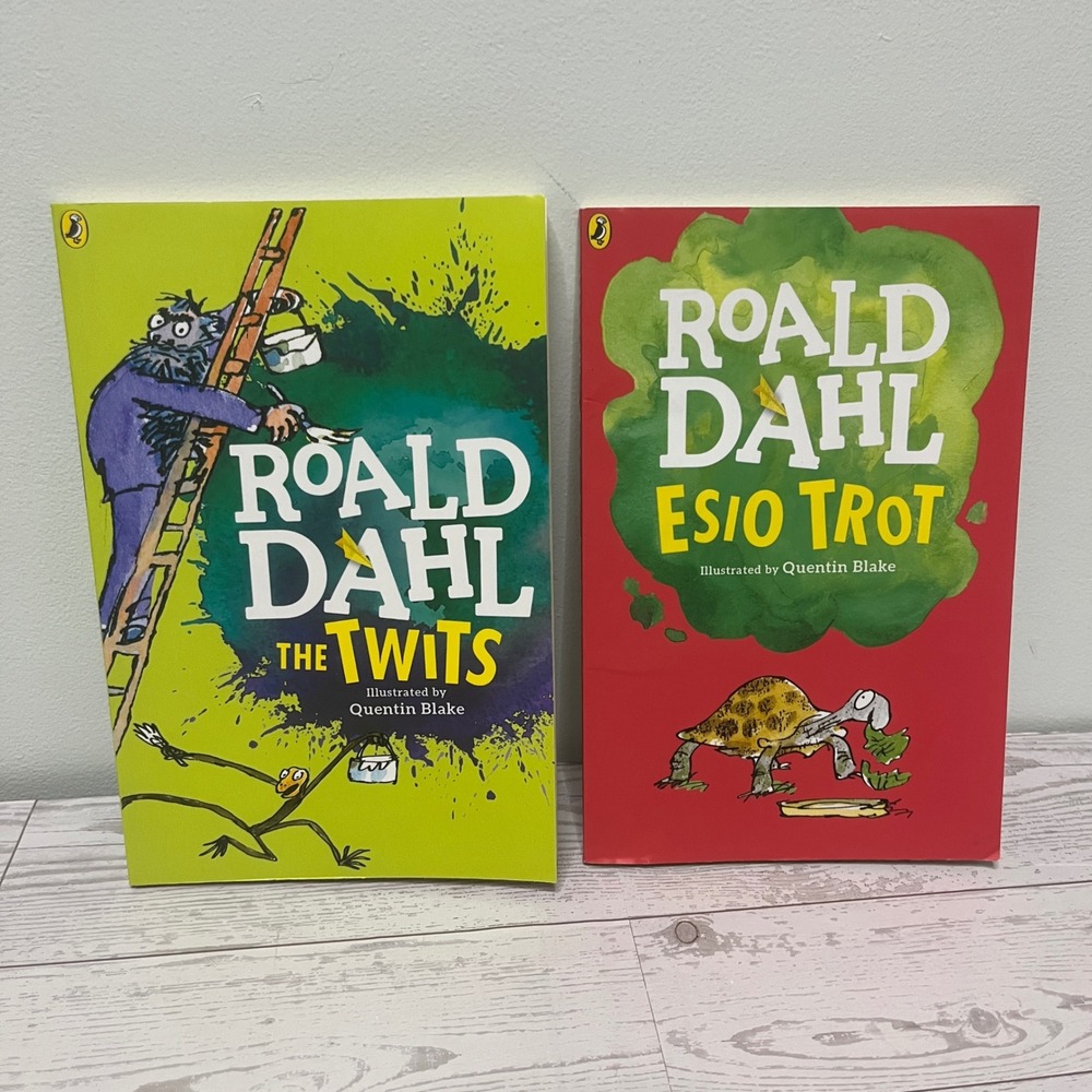 Roald Dahl The Twits and Esio Trot Puffin Paperback Book Set Quentin Blake